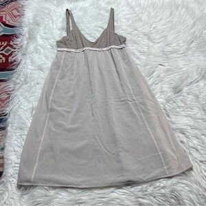 Brunello Cucinelli Silk Taupe and Cream Mini Dress